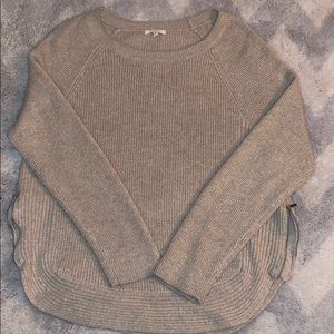 Tan side zipper sweater
